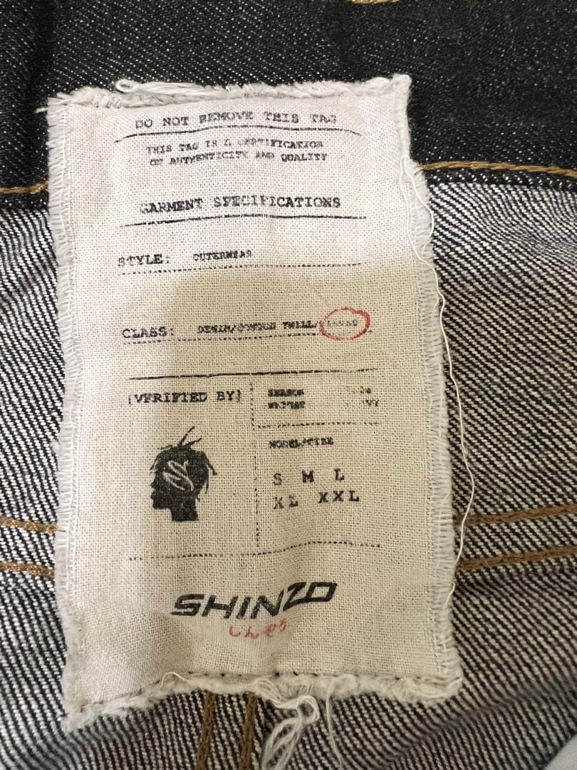 shinzobrand 15oz ブラック denim pants 赤耳
