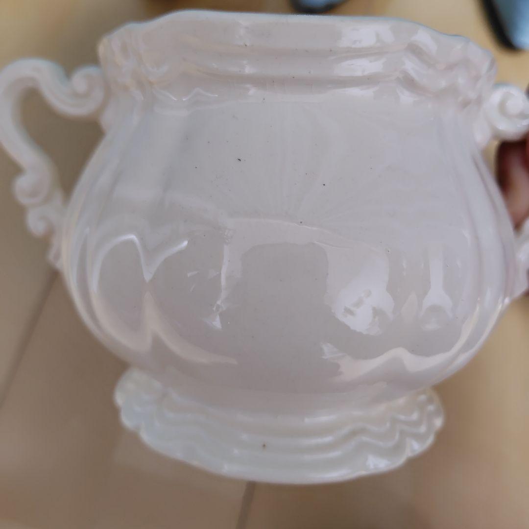 サルグミンヌ　花リム　ポット＆シュガーポット セット　アンティーク