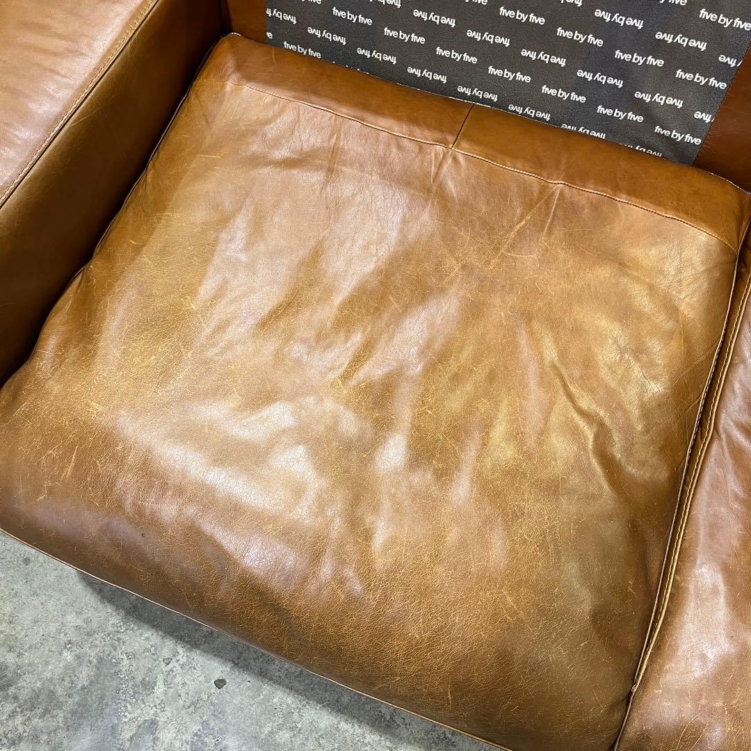 アクタス five by five 3350ソファ 総革 2人掛けワイドソファ