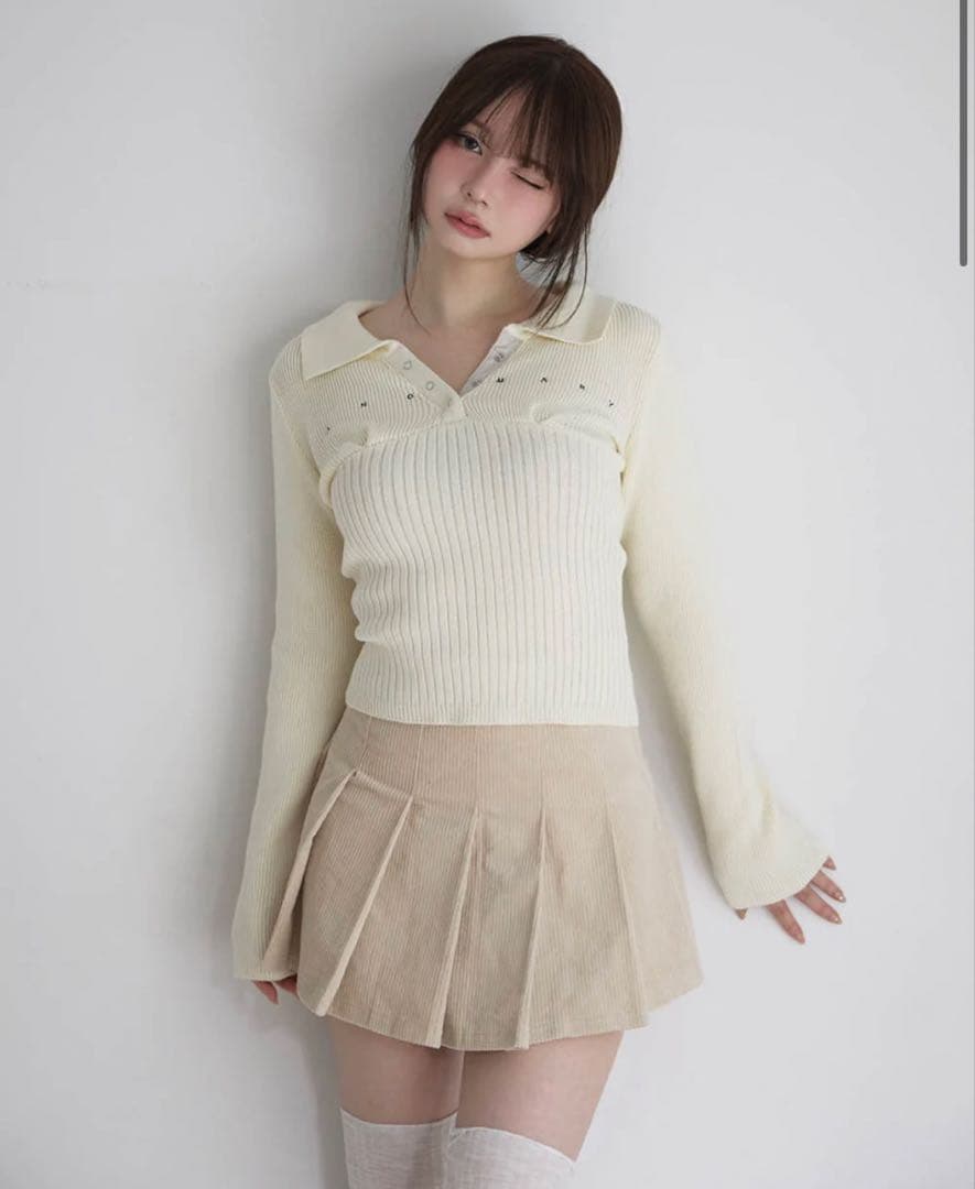 トップス andmary lindsay logo tops ivory