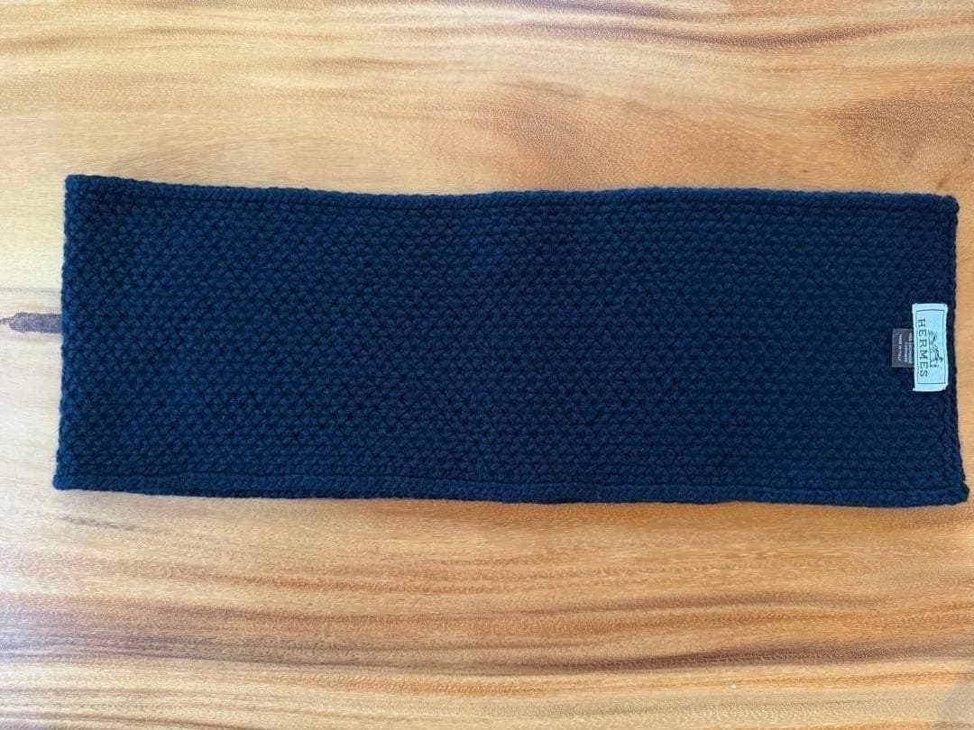 HERMES 黒 カシミア スヌード ネックウォーマー