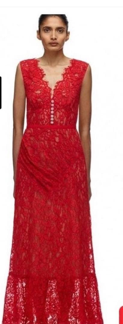 Self portrait赤レース ロングドレス　ワンピUK8