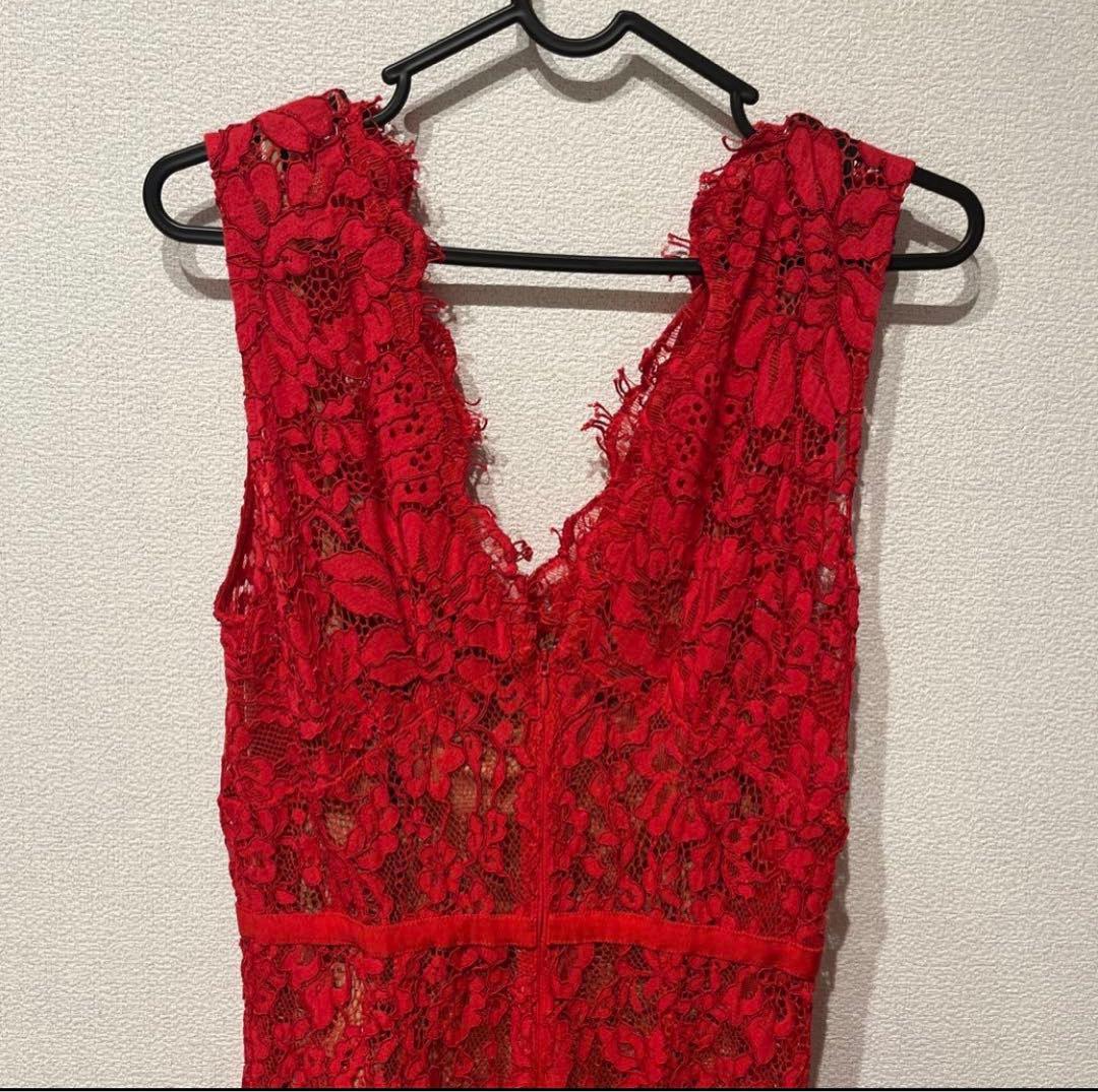 Self portrait赤レース ロングドレス　ワンピUK8