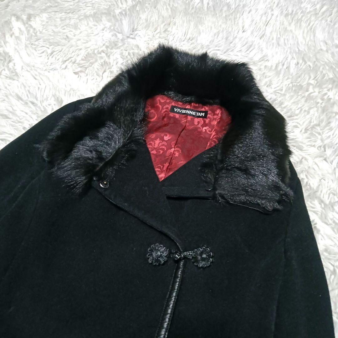 ヴィヴィアンタム　チャイナジャケット　ダッフルファー　ショートコート　アンゴラ混