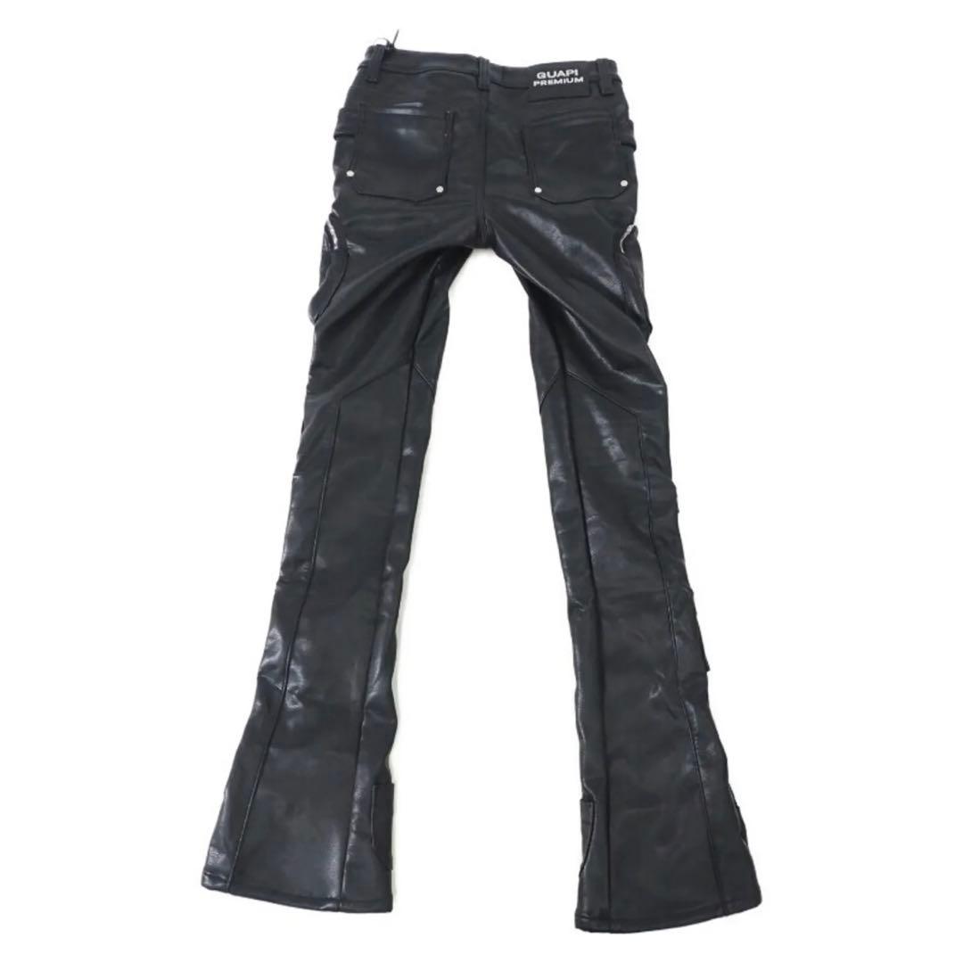パンツ GUAPI Obsidian Cargo Leather Pants Black
