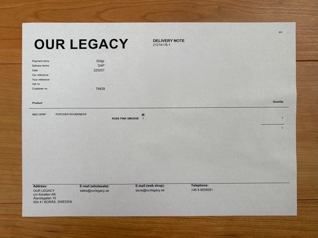 OUR LEGACY 21AW POPOVER ROUNDNECK ニット