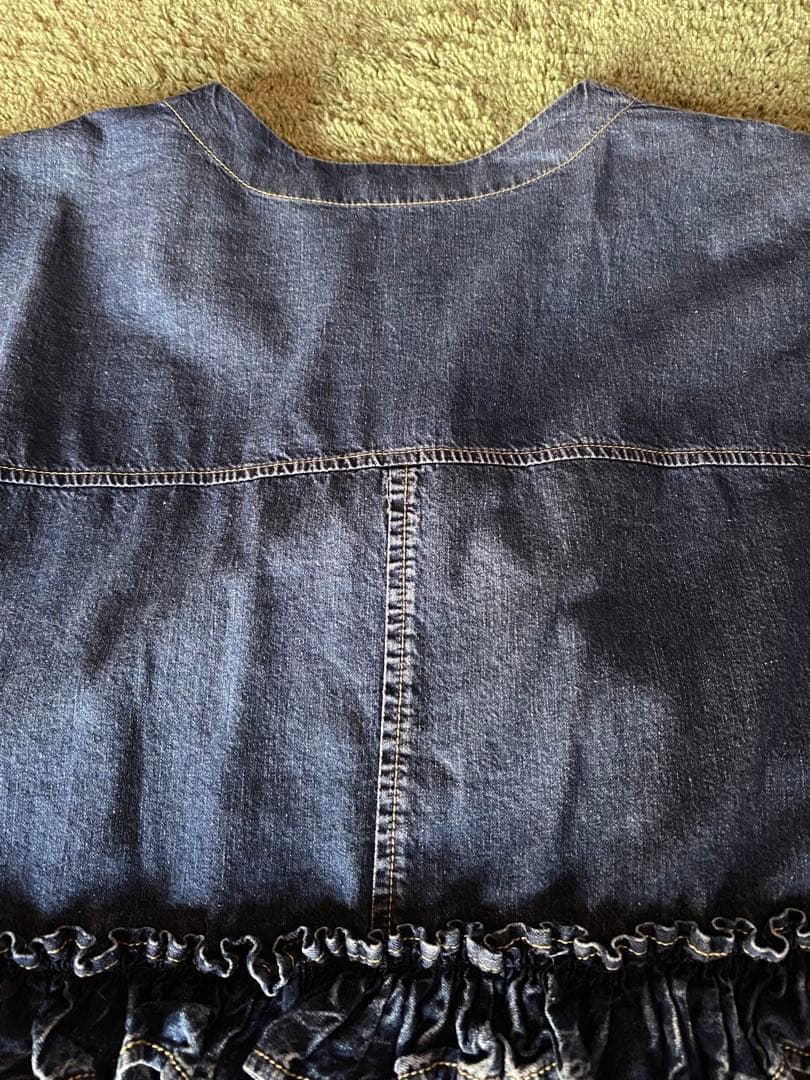 【ayane】デニムジャケット バルーンスリーブ袖　バックフリル