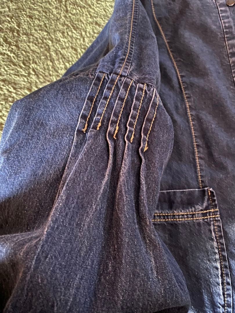 【ayane】デニムジャケット バルーンスリーブ袖　バックフリル