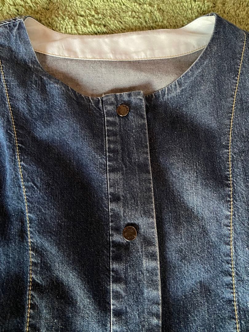 【ayane】デニムジャケット バルーンスリーブ袖　バックフリル