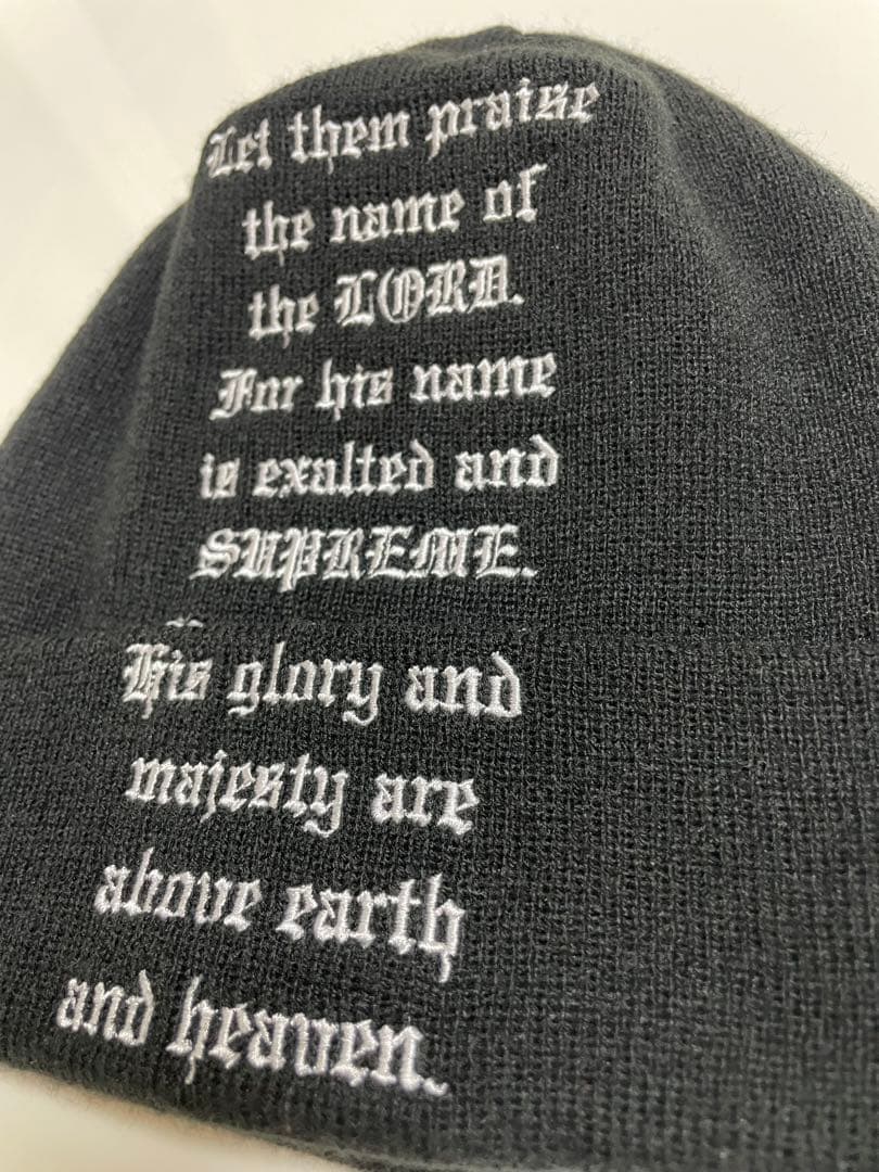 Supreme New Era Psalm Beanie 黒