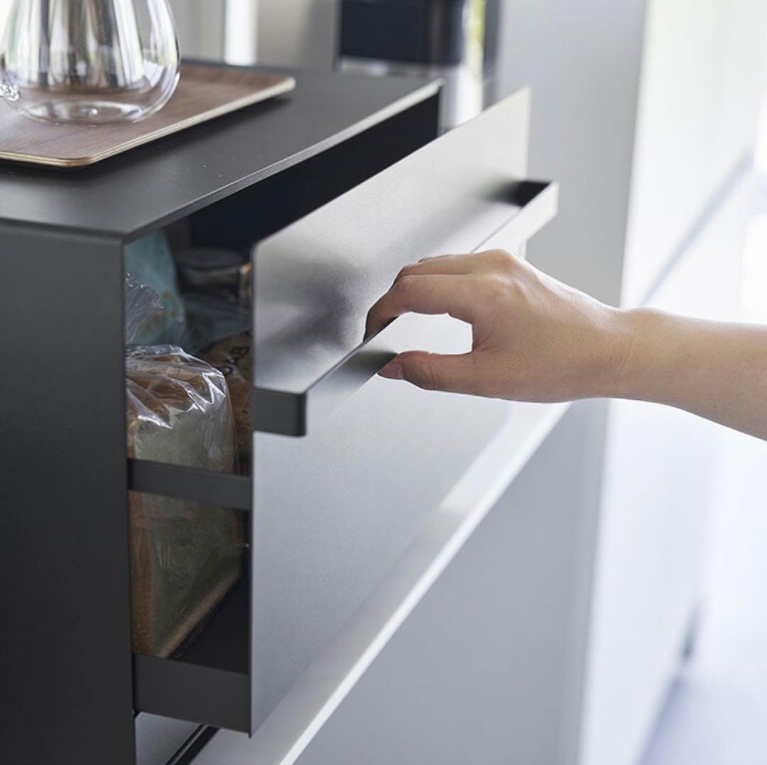 tower 山崎実業　ブラック ブレッドケース 引き出し型　2段