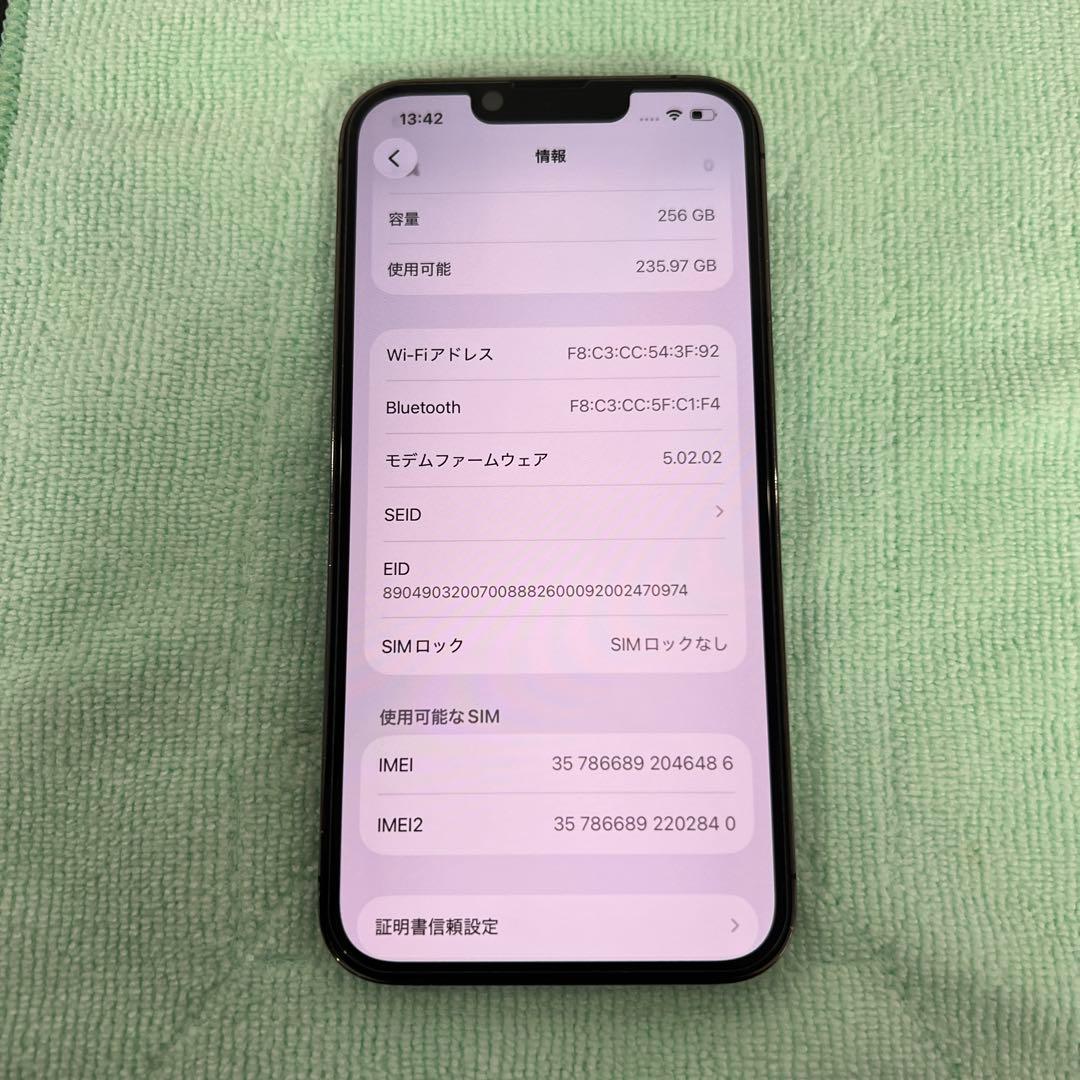 Apple iPhone 13 Pro 256GB SIMフリー　グラファイト