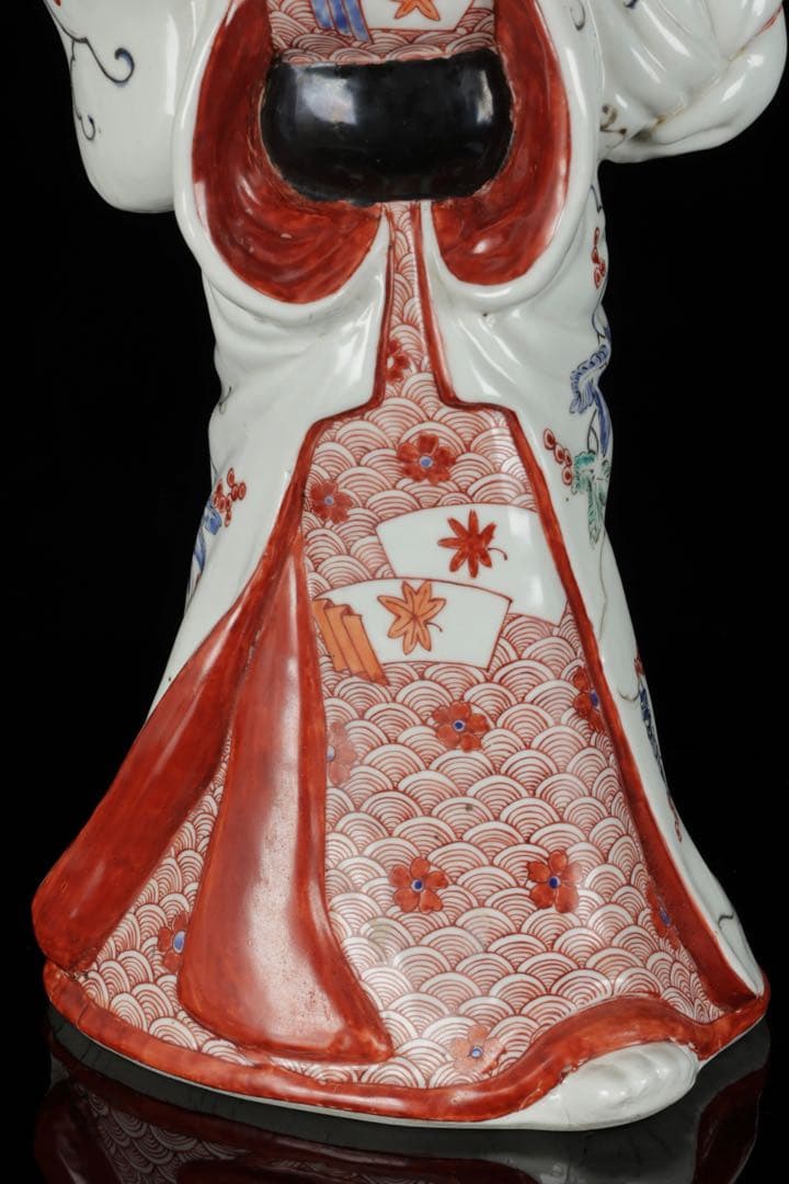 ラ*ラ様 江戸期 古伊万里 柿右衛門様式 色絵陶製美人人形 婦人像 女性像 古美