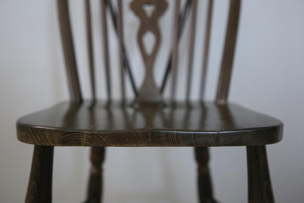 英国アンティーク木製ホイールバックチェア/ダイニングイス/椅子(89-224-8