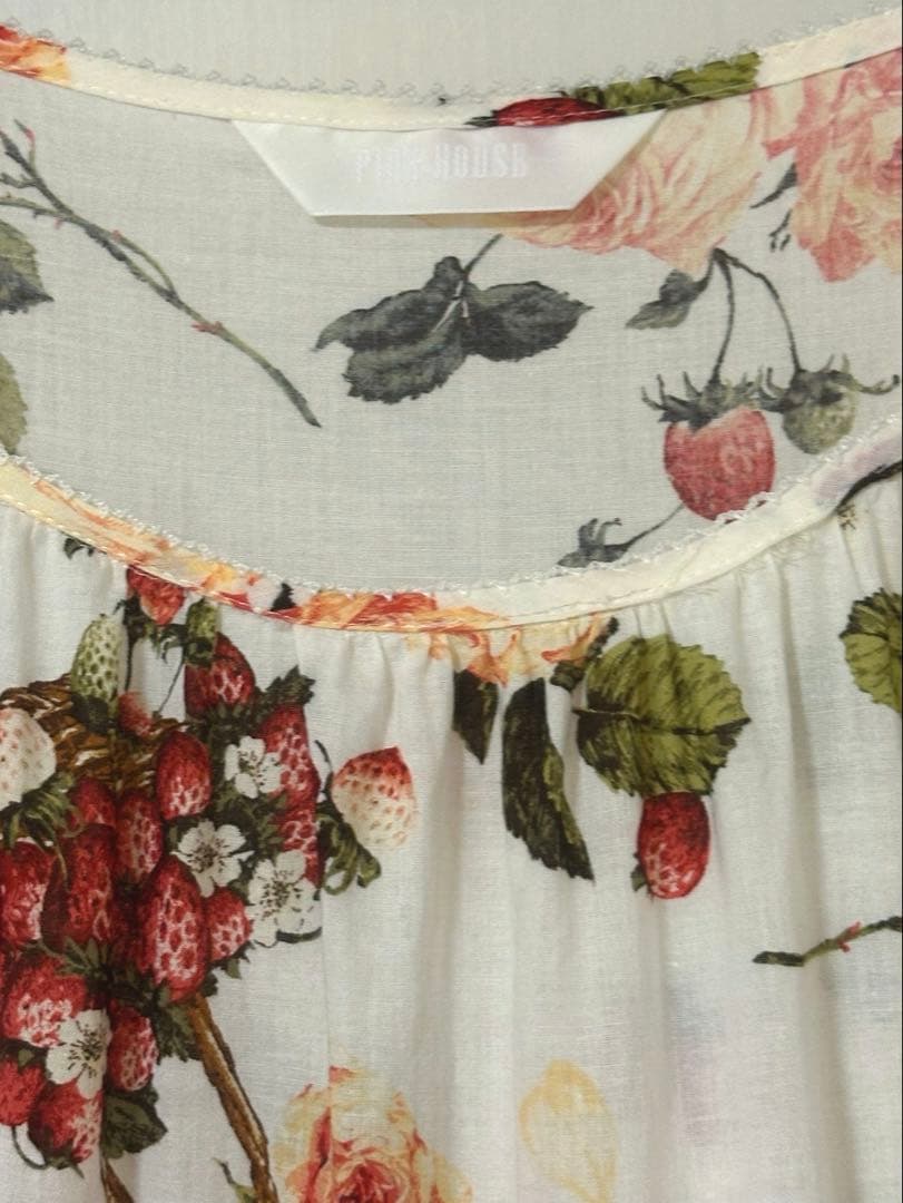 ～Special item～ストロベリーローズプリントミディワンピース　ギンガム