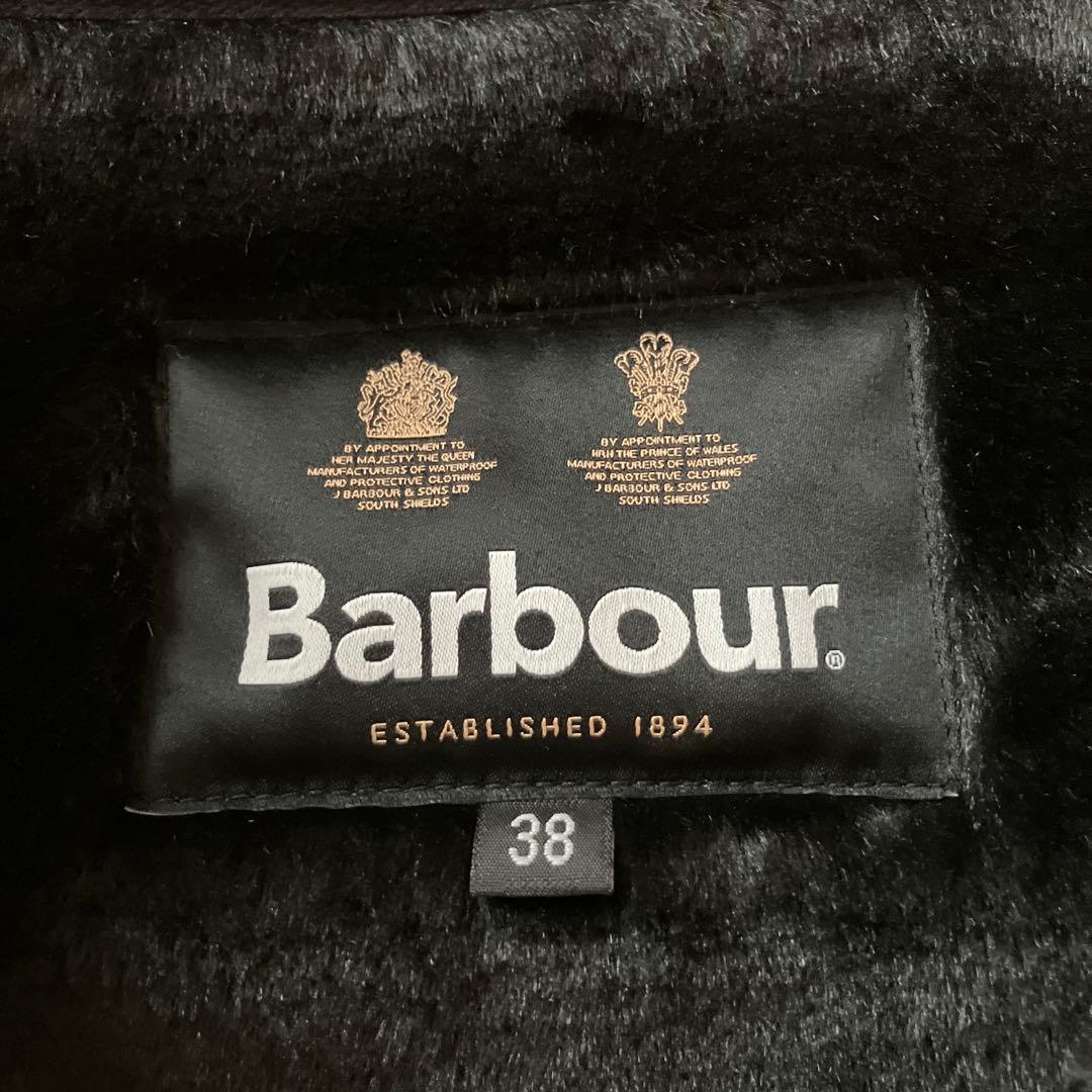 Barbour バブアーフロントジップ ファー ライナー　サイズ38 ブラック