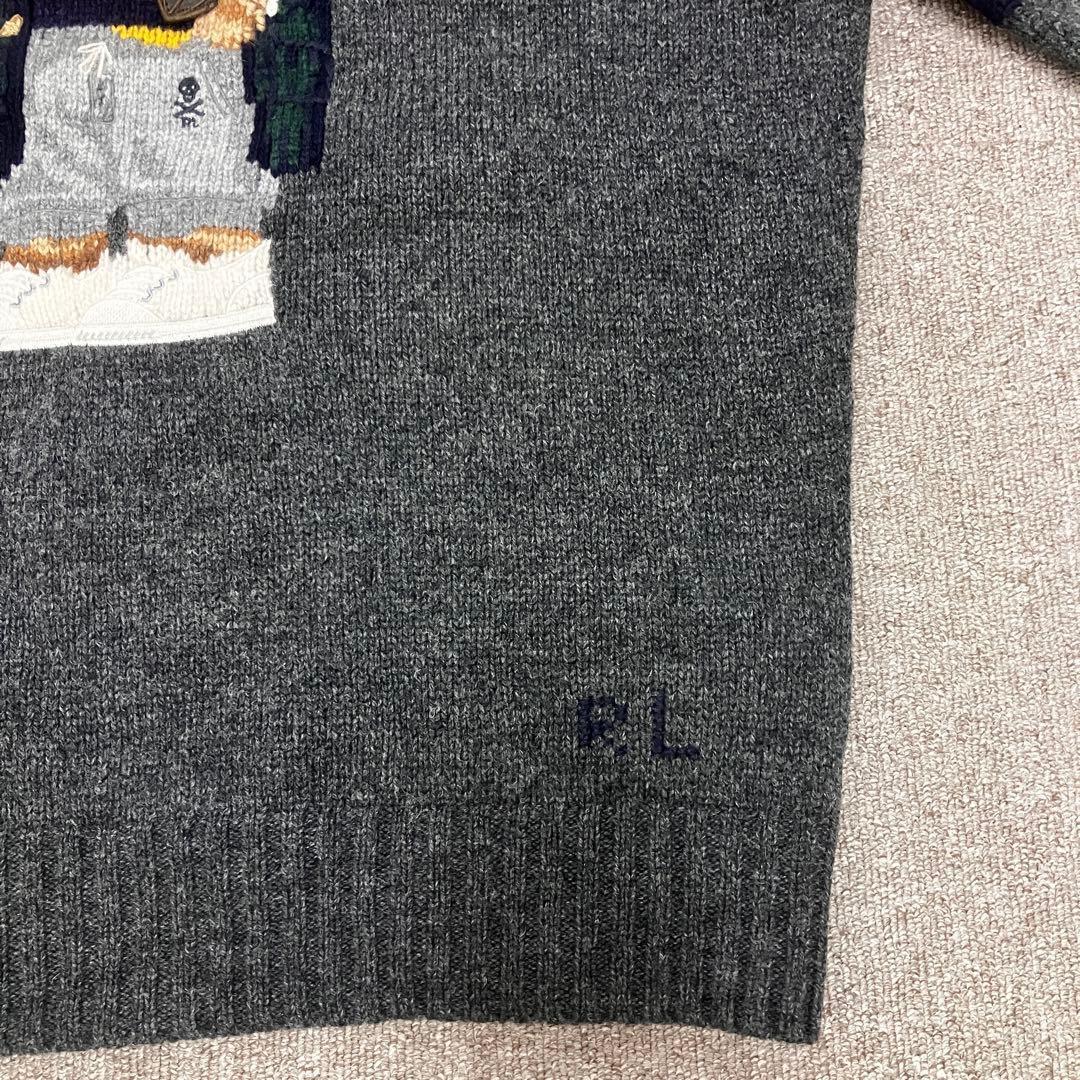 ポロ ラルフローレン ベア レタード セーター 50周年 グレー リンガー