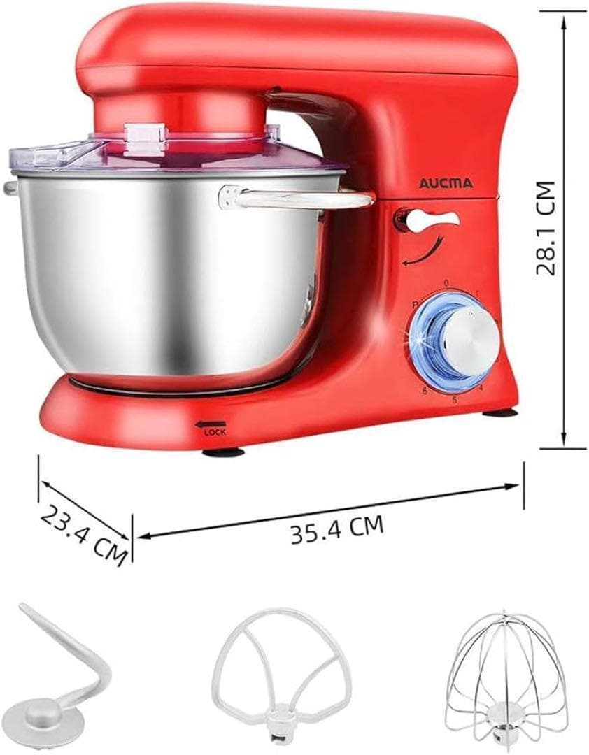 スタンドミキサー4.5L大容量 3種類のアタッチメント付き 6段階スピード調整