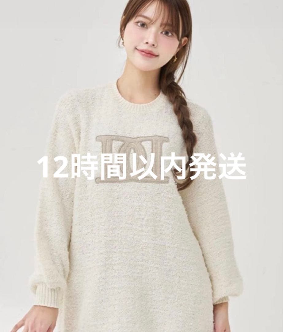 Darich ダーリッチ　DDロゴツイードニットプルオーバー　白 ホワイト