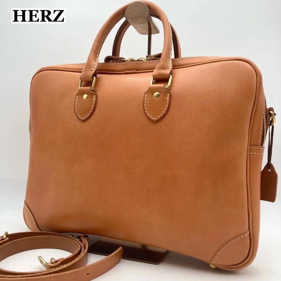 ヘルツ HERZ BW-15 Mサイズ キャメル 2wayビジネスバッグ