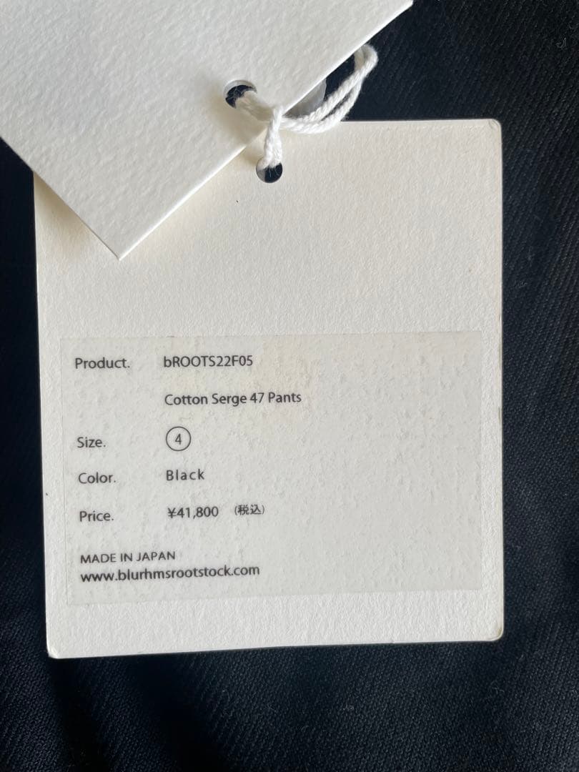 パンツ blurhms rootstock Cotton Serge 47 Pants