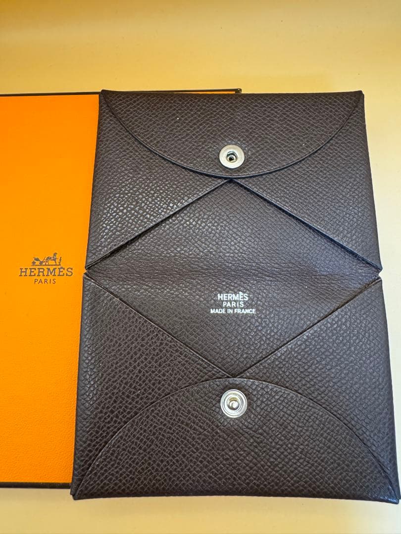 HERMES ブラウンレザー 名刺入れ