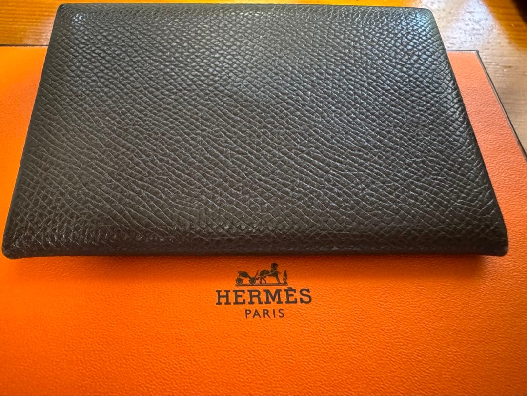 HERMES ブラウンレザー 名刺入れ