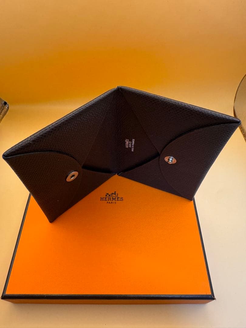 HERMES ブラウンレザー 名刺入れ