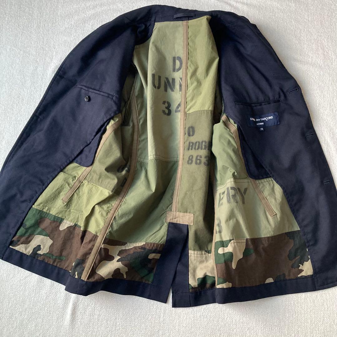 美品　コムデギャルソンオム　テーラードジャケット　ネイビー　2019AW
