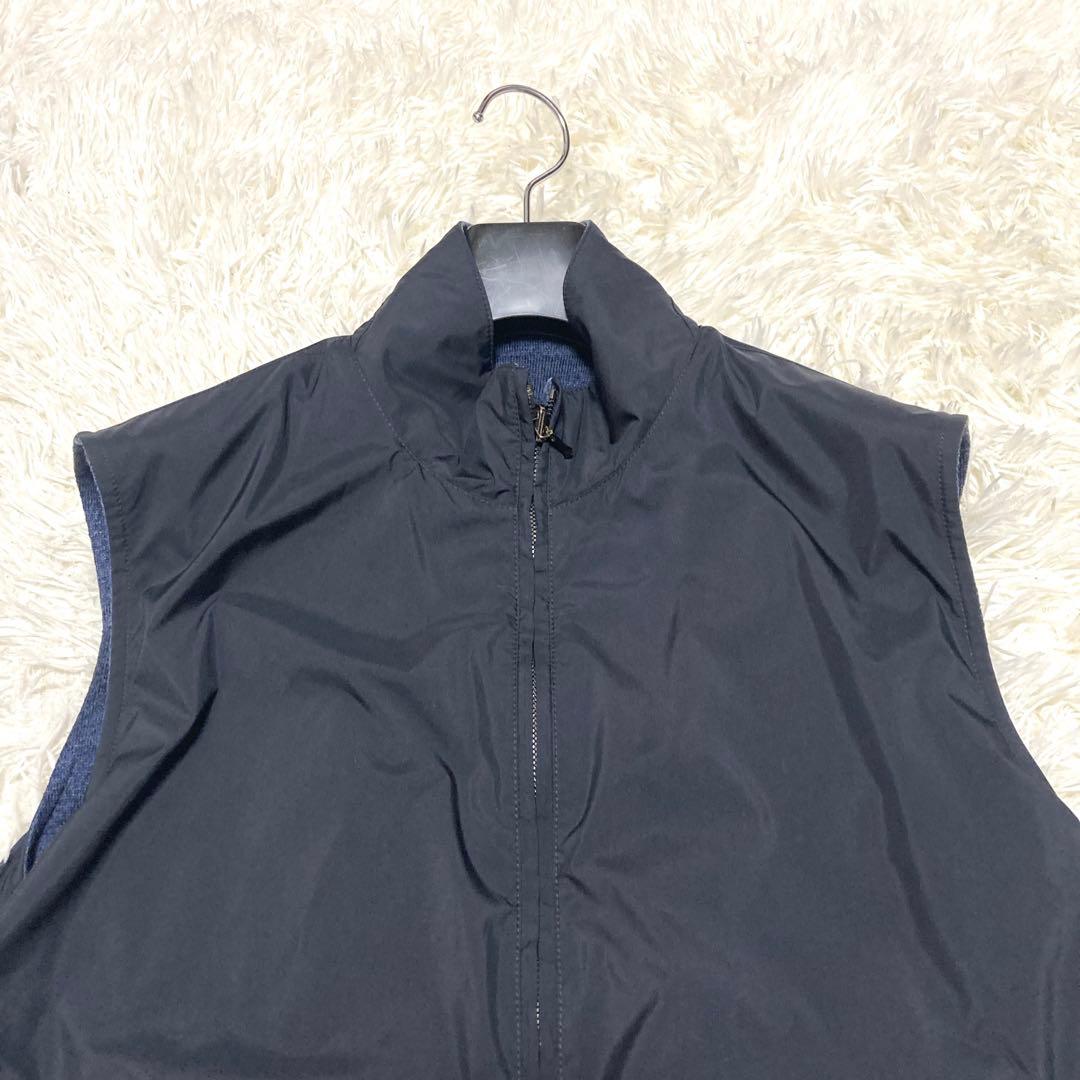 極美品✨【最高傑作 ロロピアーナ】リバーシブルベスト　S 黒　紺　シルク　刻印