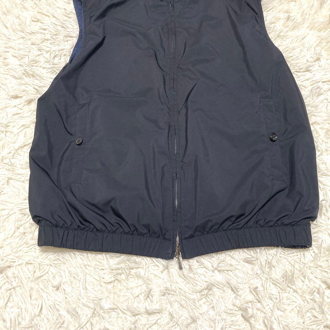 極美品✨【最高傑作 ロロピアーナ】リバーシブルベスト　S 黒　紺　シルク　刻印