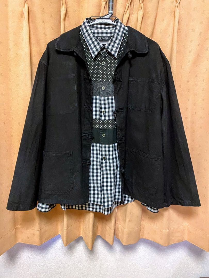 ★神サイズ‼️名作★60s ランティシェール フレンチチャイナジャケット 黒 58