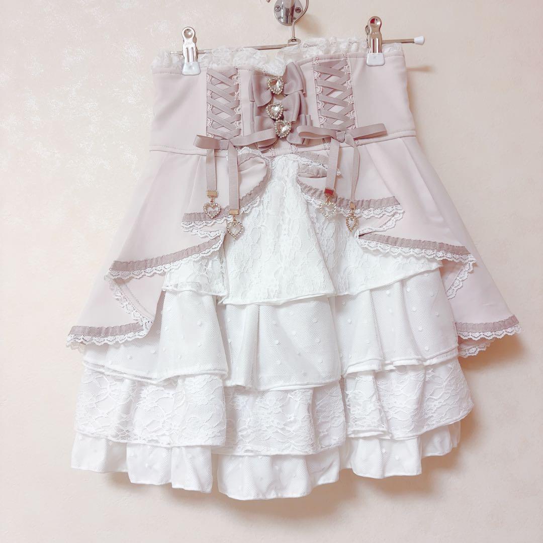 LIZLISA リズリサ フロントカシュクールスカート ピンク