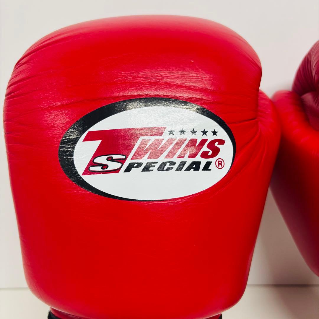 TWINS SPECIAL キックボクシンググローブ 16oz レッド 本革製