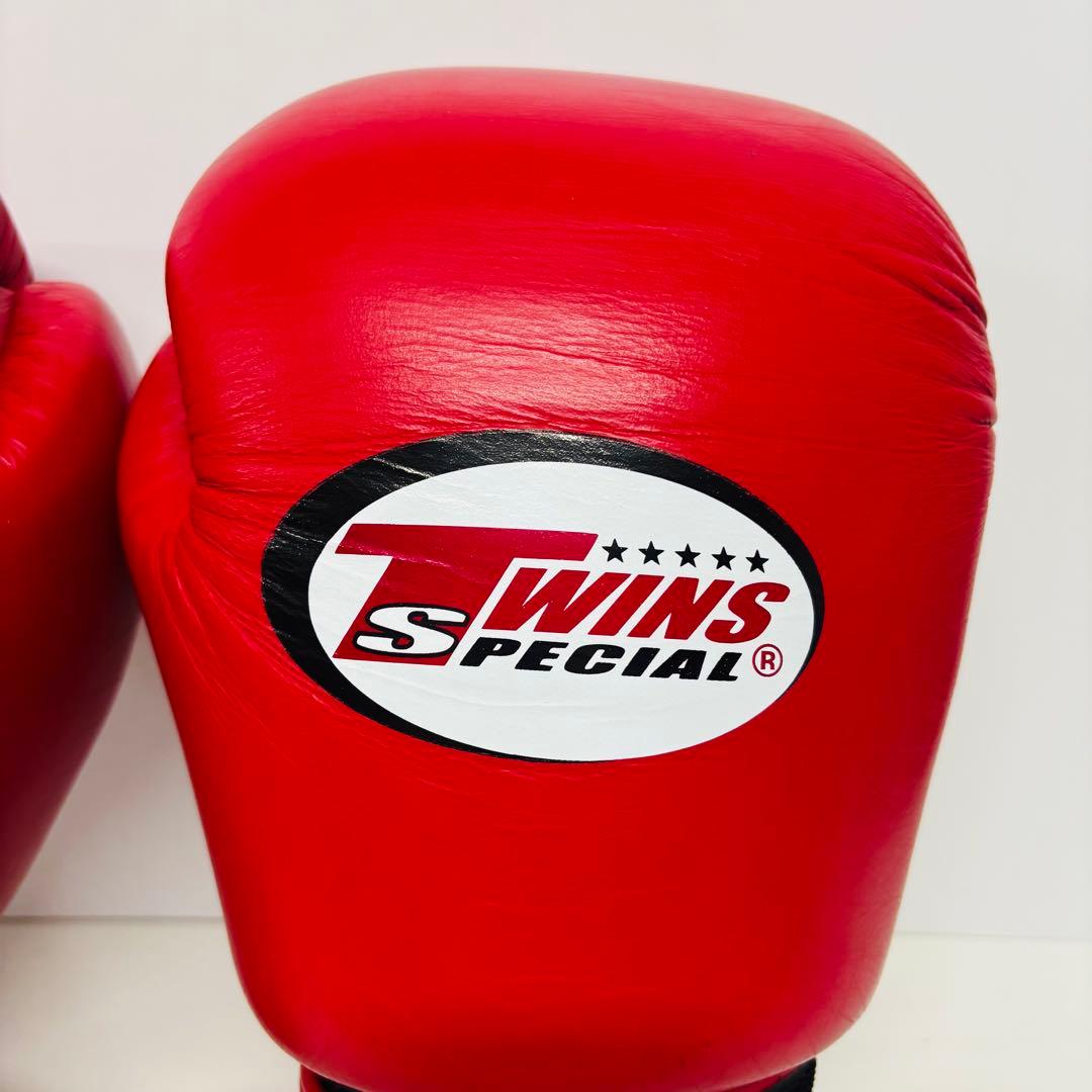 TWINS SPECIAL キックボクシンググローブ 16oz レッド 本革製