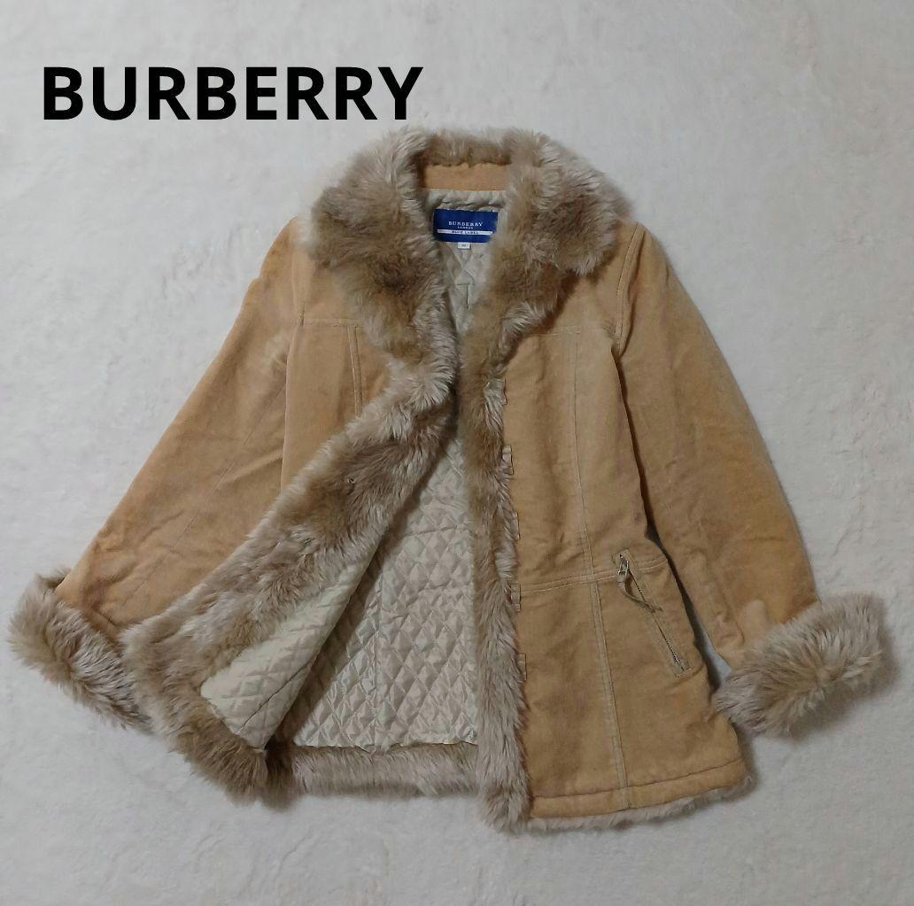 BURBERRY BLUE LABEL♪コーデュロイコート　ファー　キルティング