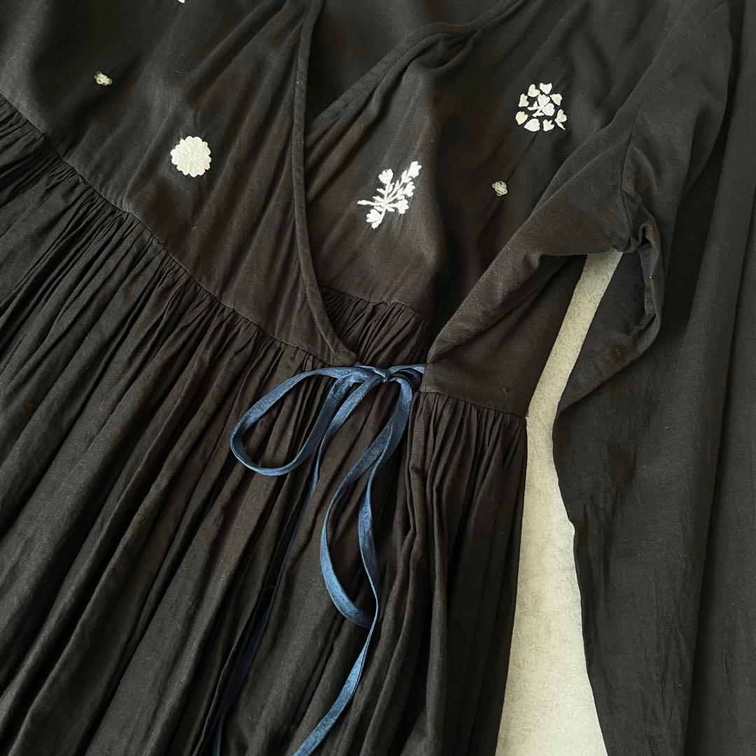 AODRESS エンブロイダリー 刺繍 カシュクール ワンピース アオドレス