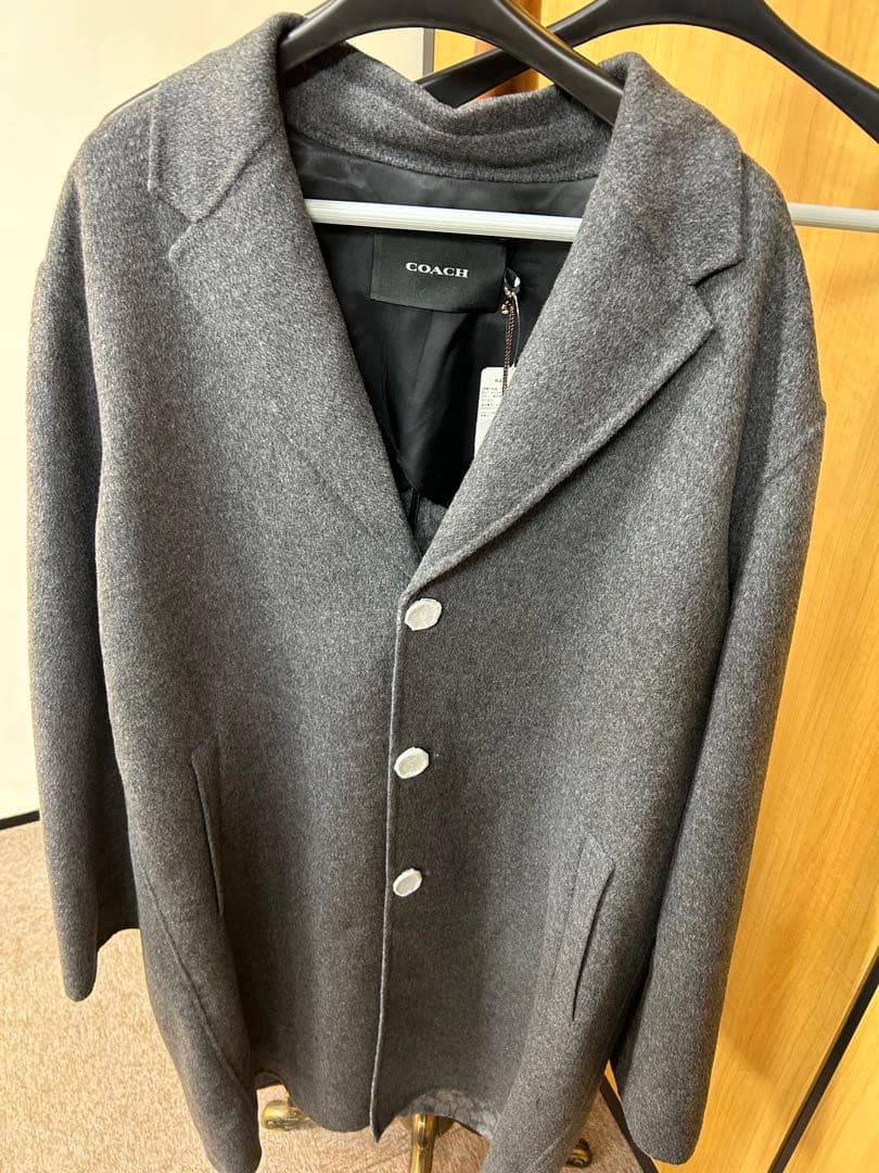 COACH グレー ウール コート XL メンズ