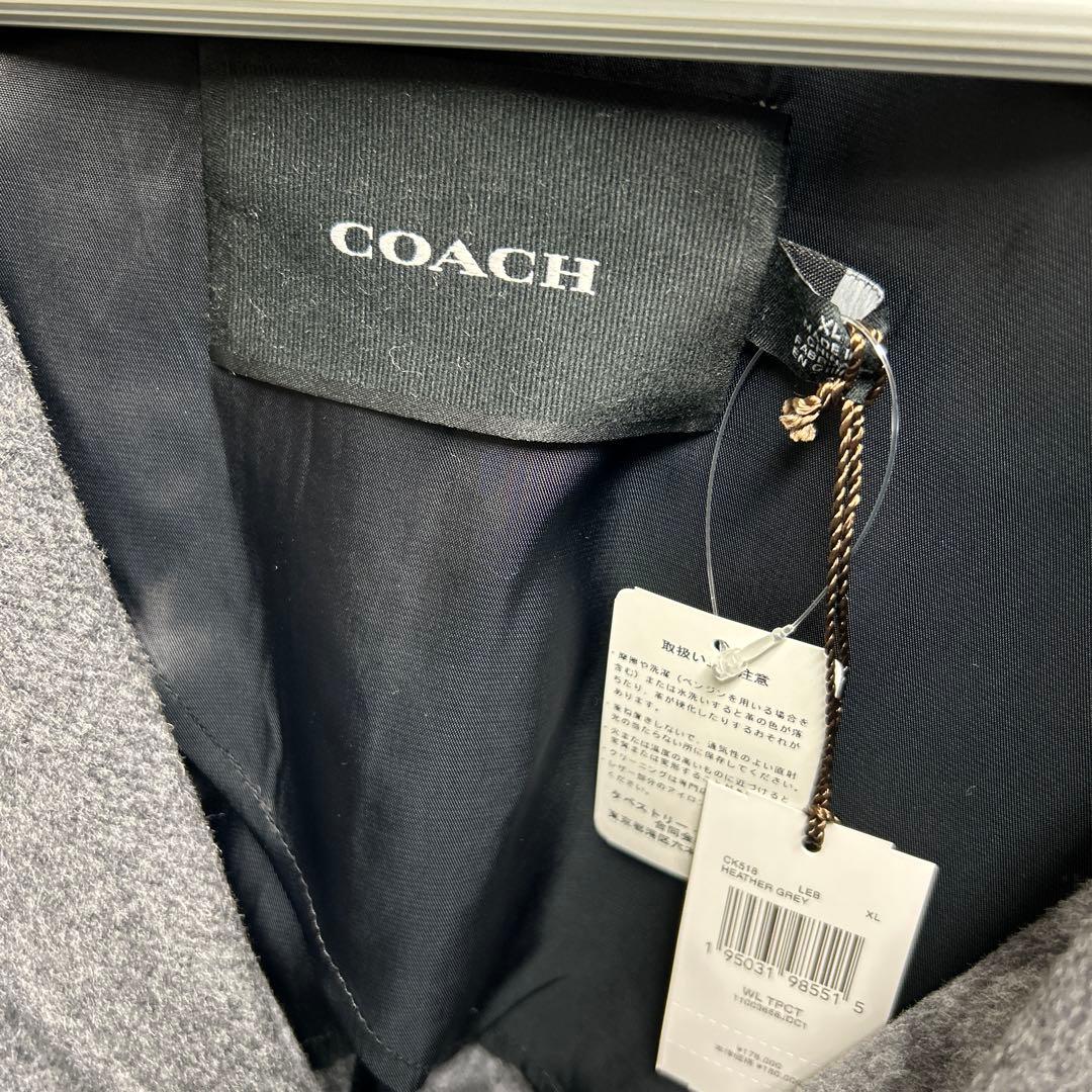 COACH グレー ウール コート XL メンズ