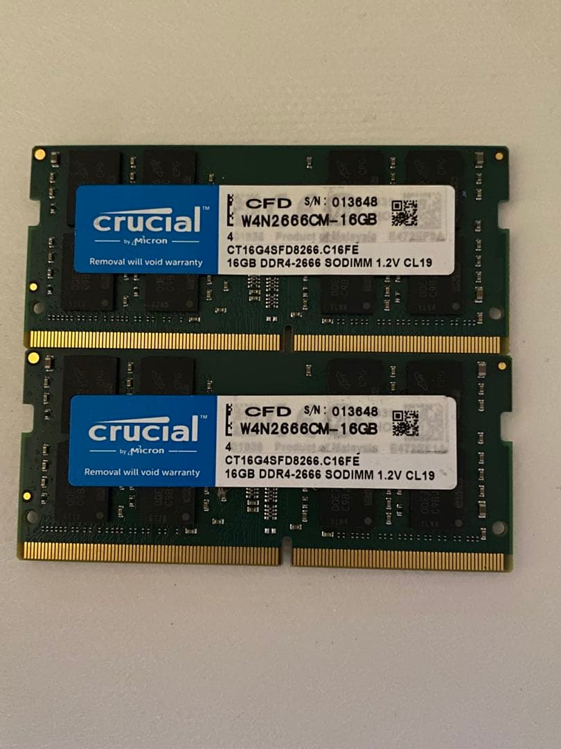 メモリー Crucial (16GBx2)DDR4-2666 SO-DIMM 32GB