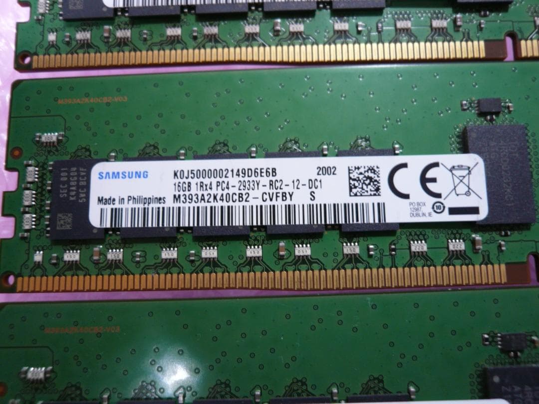 DDR4 16GBx4枚 合計64GB 2933Y ECCレジスタードDIMM