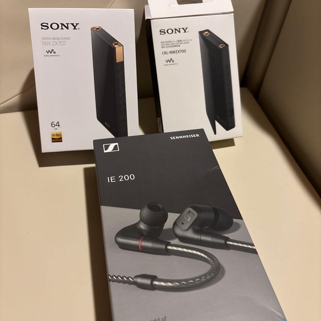 イヤホン SONY NW-ZX707 64GB + Sennheiser IE 200