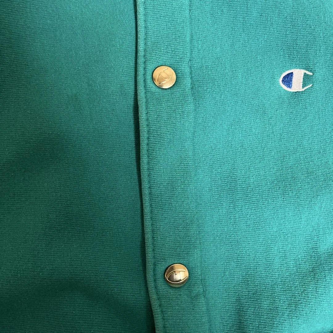 90s Champion リバースウィーブ スナップカーディガン ターコイズ