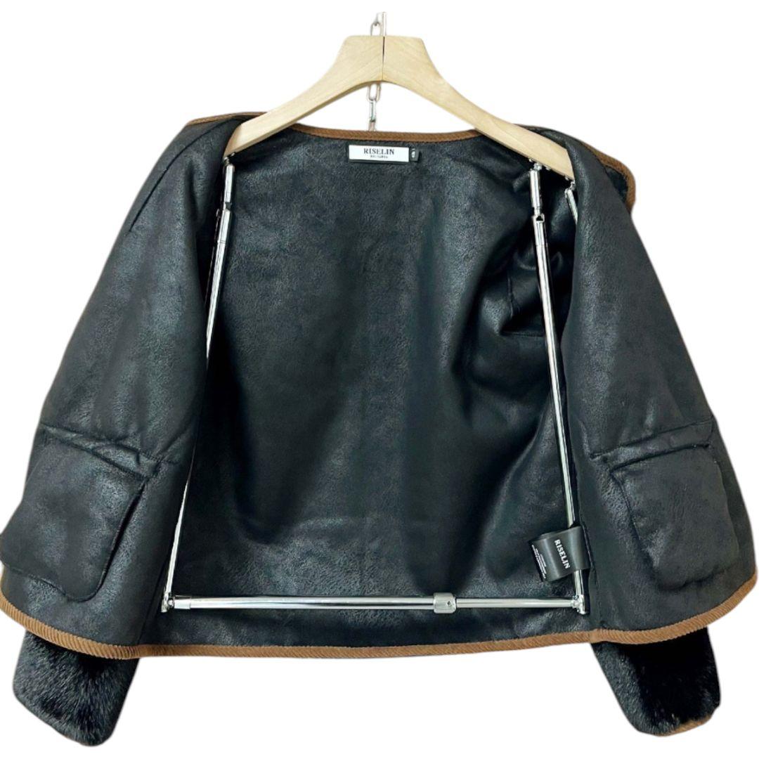 ブルガリア発　RISELIN　ファーコート　ミンクカシミヤ混　毛皮ジャケット　M