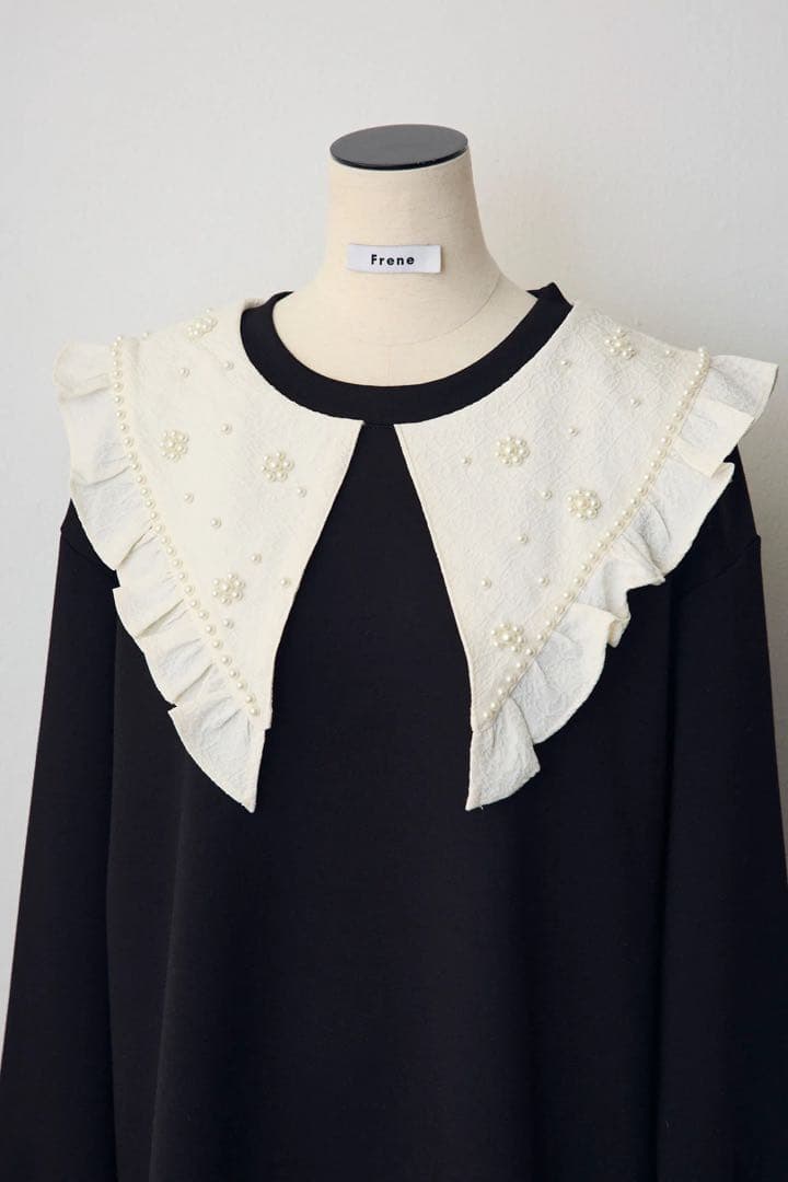 frene パールフラワーBIGカラースウェットワンピ