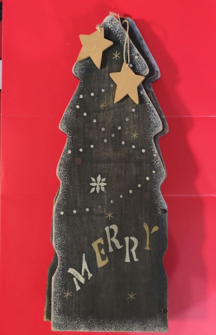 《アンファン》木製折りたたみ式3連クリスマスツリースタンド リバーシブル