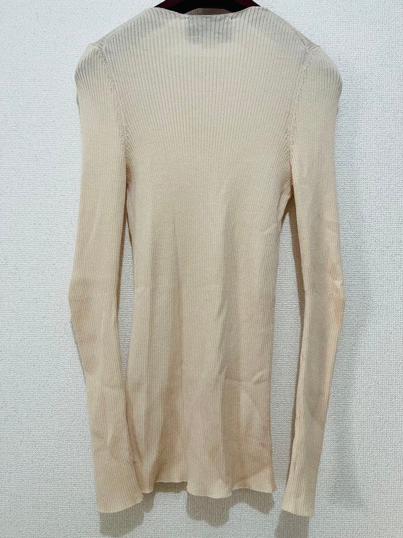 julian　GUCCI ベージュ リブニット Vネック 長袖