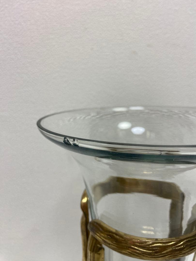 豪華/エレガント/真鍮/ブラス/ガラス/花瓶/フラワーベース