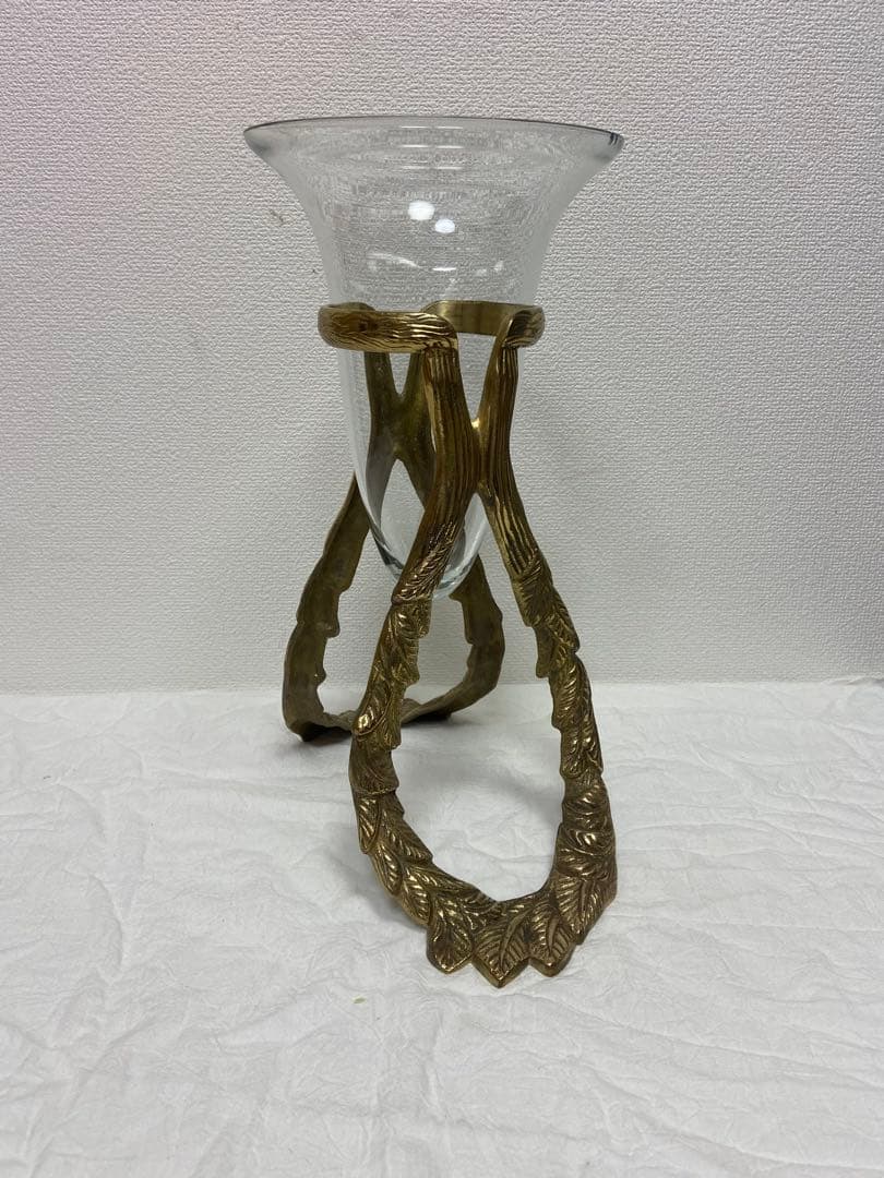 豪華/エレガント/真鍮/ブラス/ガラス/花瓶/フラワーベース