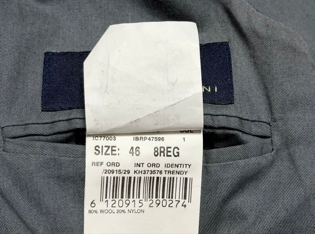 【美品】 LARDINI ウール素材ジレ46イタリア製(グレーブラウンチェック)